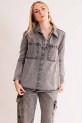 Calça Reta em Jeans Black com Elástico na Cintura