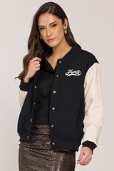 Jaqueta Bomber Oversized em Moletom