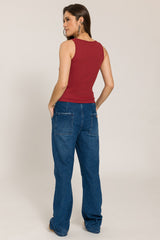 Regata em Ribana com Decote Redondo