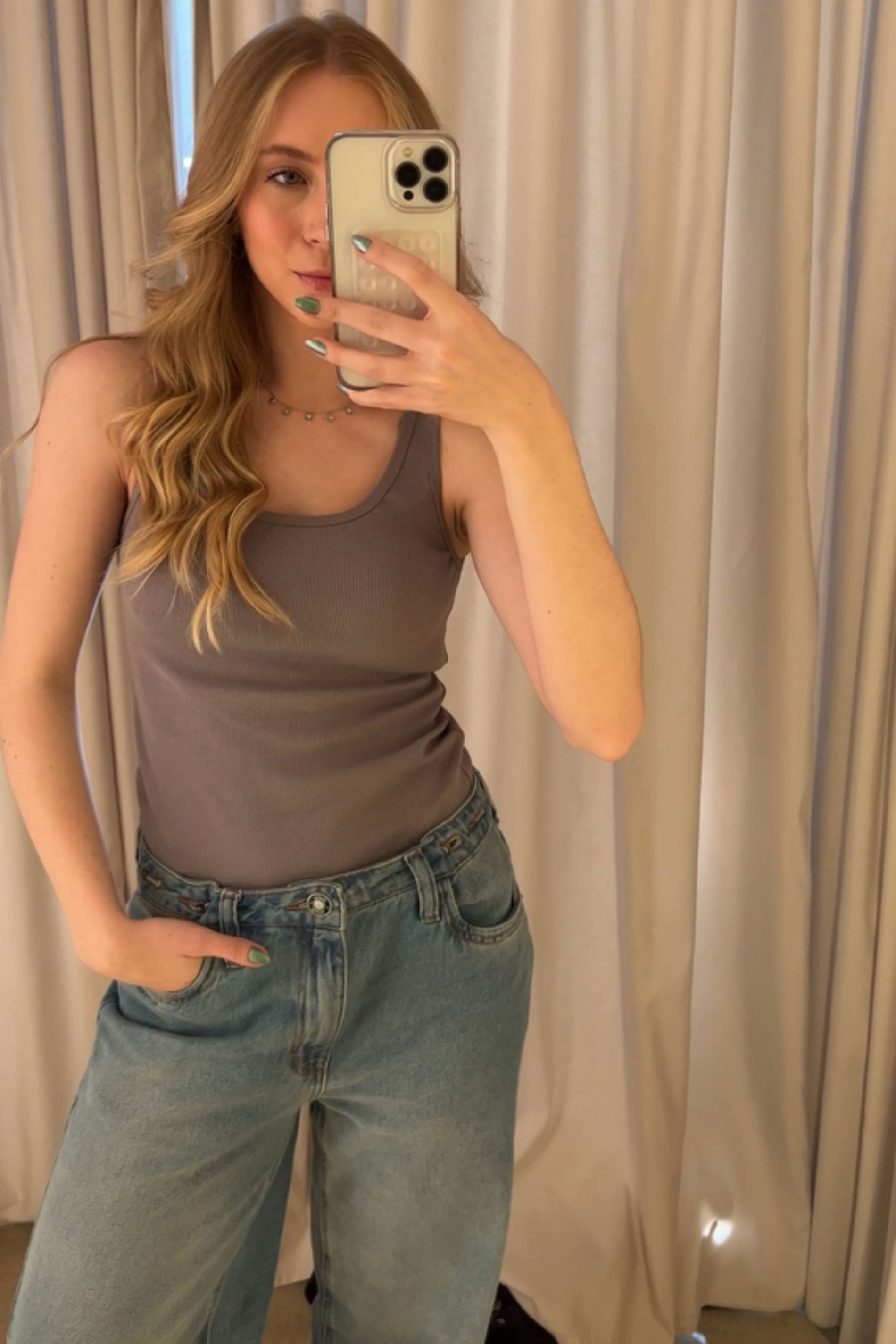 Regata em Ribana com Decote Redondo