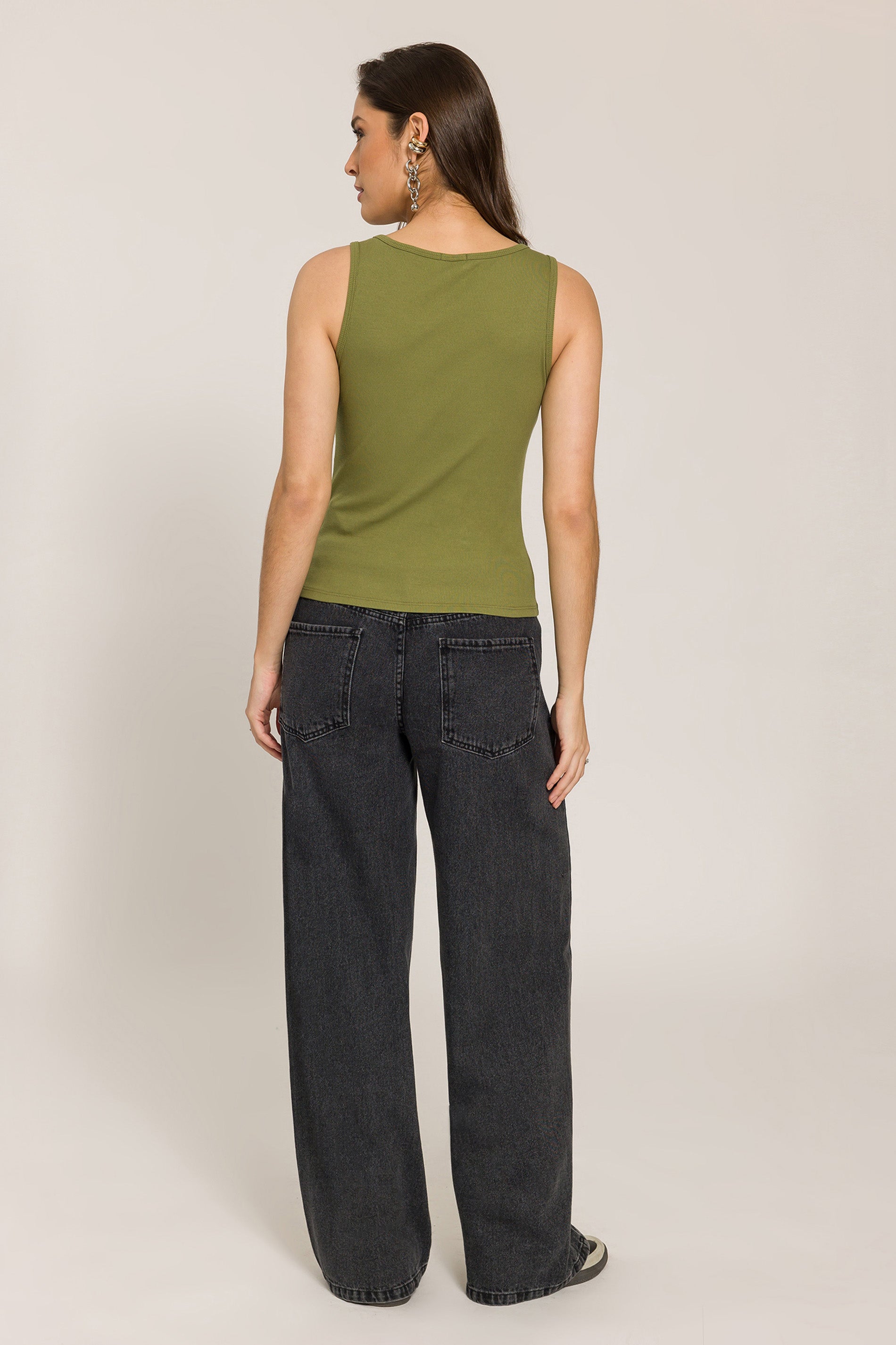 Regata em Ribana com Decote Redondo