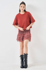 T-shirt em Malha Suedine com Modelagem Cropped