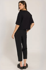 T-shirt em Malha Suedine com Modelagem Cropped