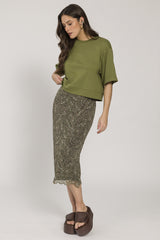 T-shirt em Malha Suedine com Modelagem Cropped