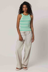 Blusa de Alças em Ribana Listrada