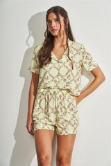 Shorts com Elástico em Viscose Estampada