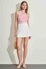 Blusa de Alças em Ribana Listrada