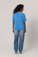 T-shirt em Meia Malha Estonada com Estilo Casual