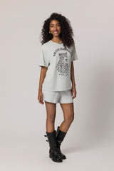 T-shirt em Meia Malha Estonada com Estilo Casual