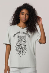 T-shirt em Meia Malha Estonada com Estilo Casual