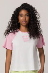 T-shirt Bicolor em Meia Malha com Caimento Slim