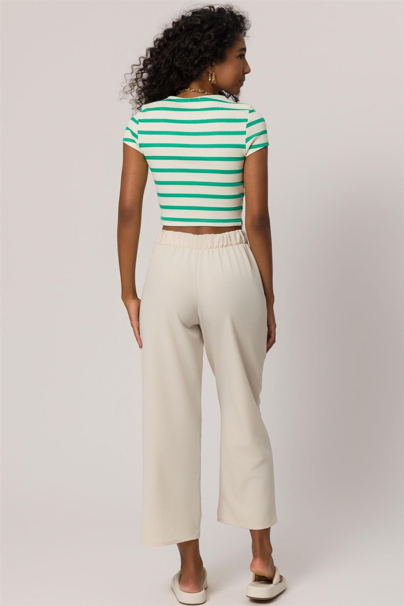 Blusa Cropped Listrada