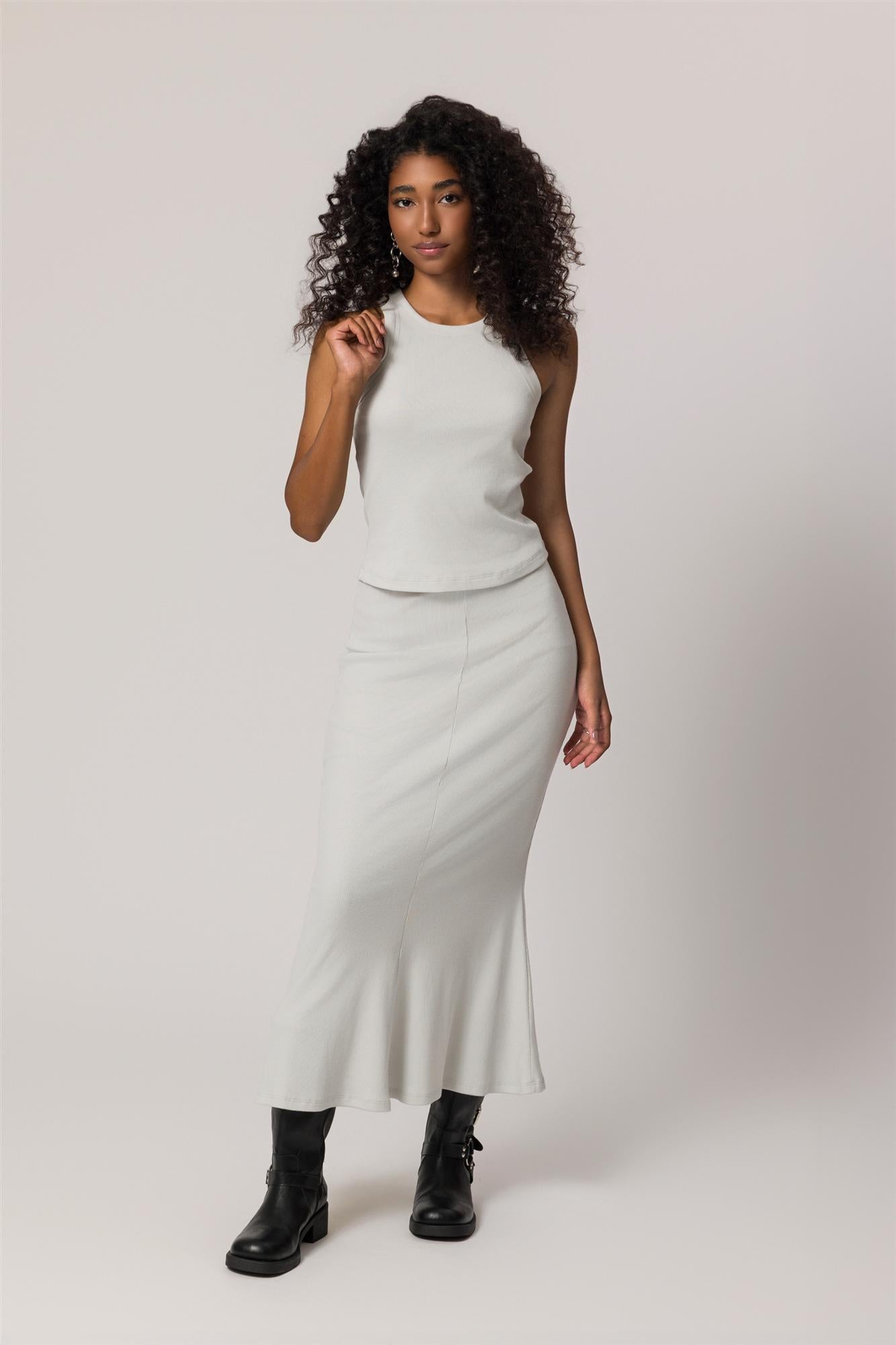 Blusa em Ribana com Caimento Slim