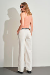 Blusa Sem Manga em Ribana com Caimento Slim