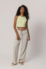 Blusa Cropped em Malha de Algodão com Elastano