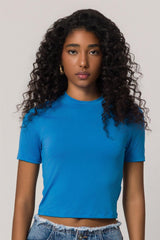 Blusa de Manga Curta em Malha Microfibra