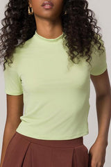 Blusa de Manga Curta em Malha Microfibra