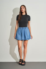 Blusa de Manga Curta em Malha Microfibra