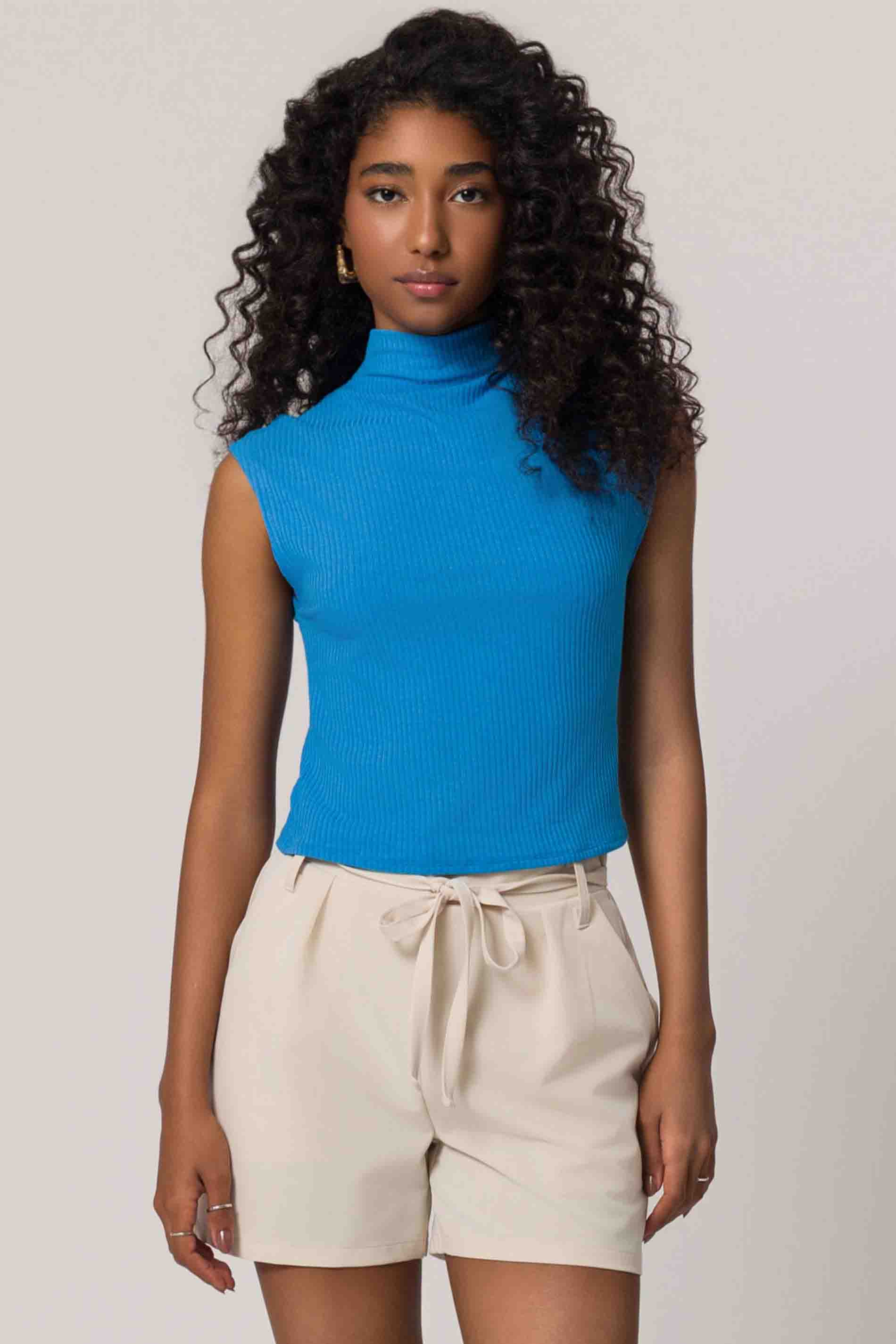 Blusa de Manga Curta em Ribana