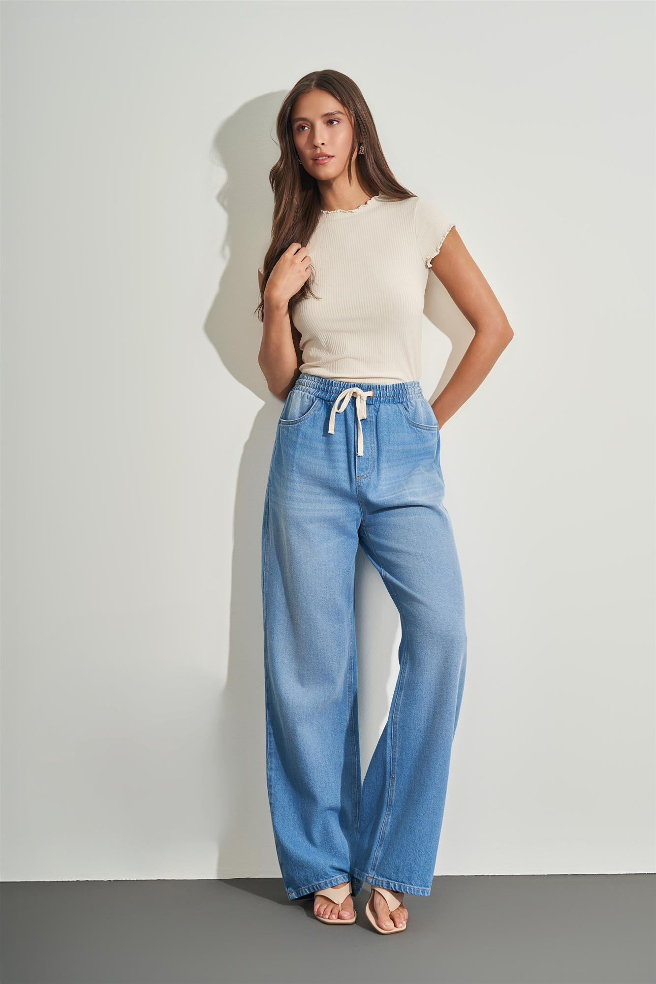 Blusa de Manga Curta em Ribana com Gola Alta