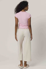 Blusa de Manga Curta em Ribana com Gola Alta