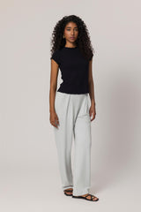 Blusa de Manga Curta em Ribana com Gola Alta