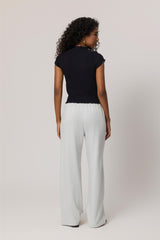 Blusa de Manga Curta em Ribana com Gola Alta