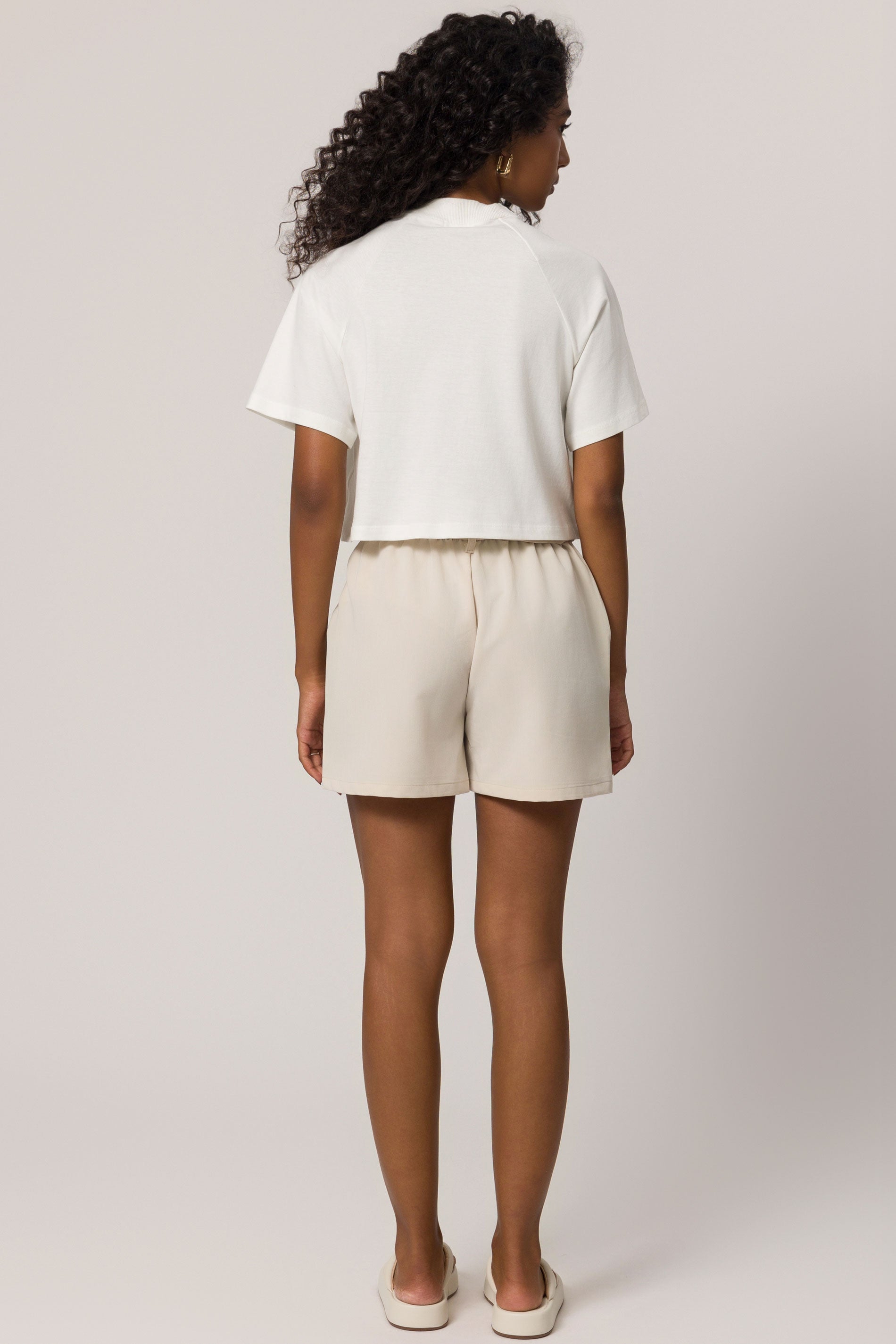 T-shirt Cropped em Meia Malha