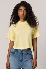 T-shirt Cropped em Meia Malha