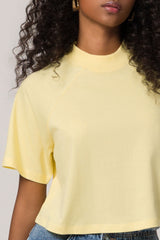 T-shirt Cropped em Meia Malha