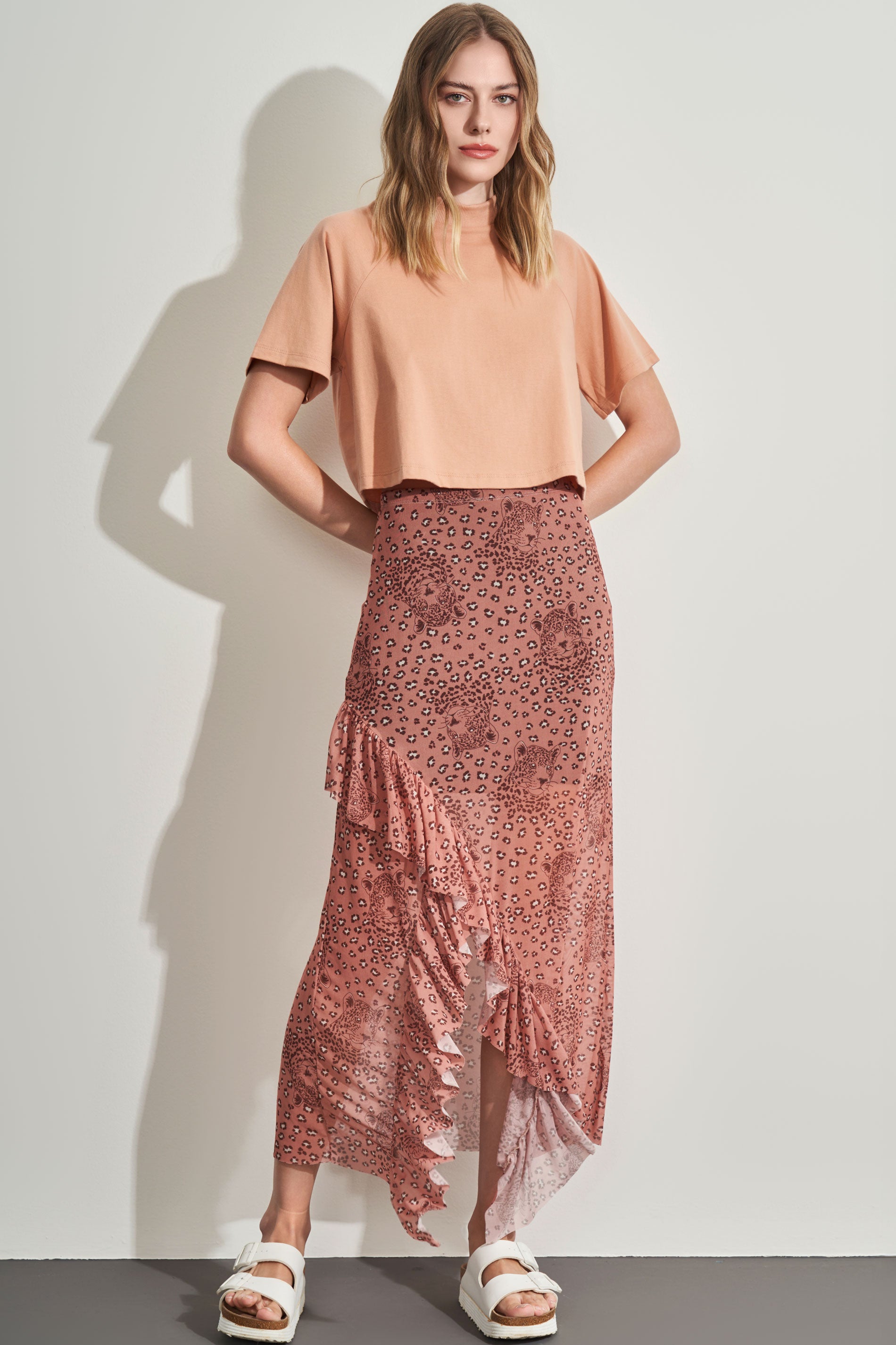 T-shirt Cropped em Meia Malha