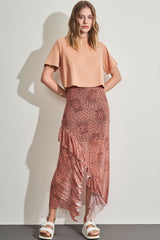 T-shirt Cropped em Meia Malha