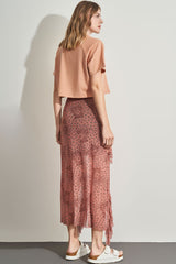 T-shirt Cropped em Meia Malha