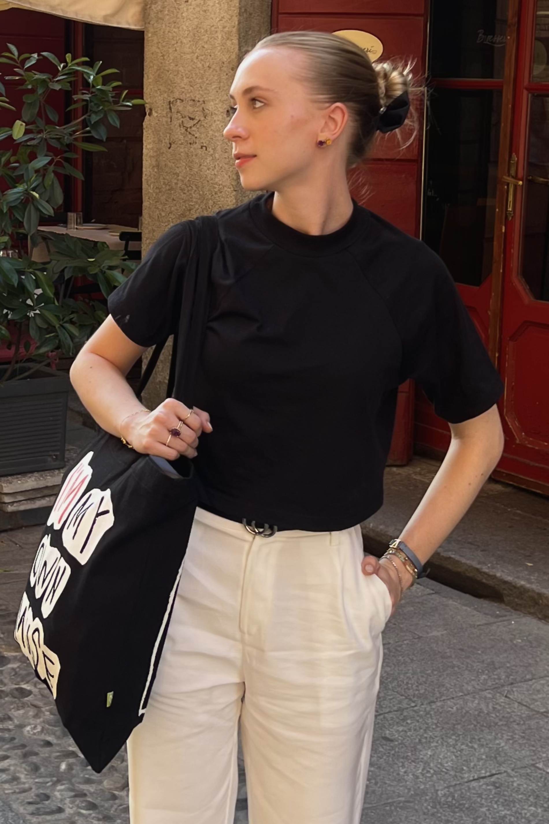 T-shirt Cropped em Meia Malha