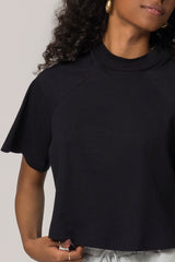 T-shirt Cropped em Meia Malha