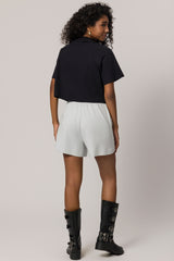 T-shirt Cropped em Meia Malha