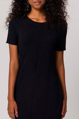 Vestido Maxi Midi em Ribana com Manga Curta