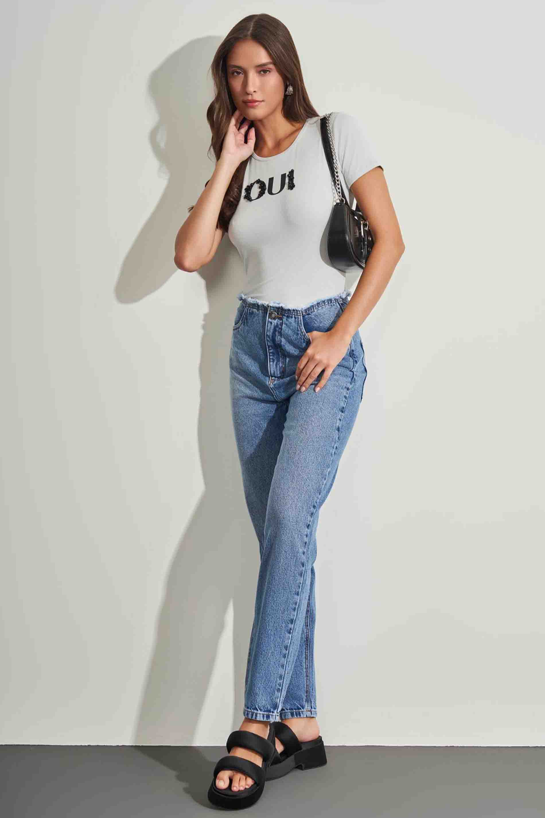 Calça Mom em Jeans