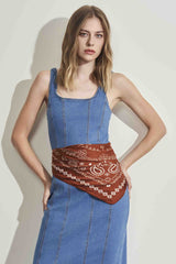 Vestido Midi em Jeans com Elastano