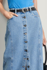 Saia Midi em Jeans