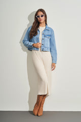 Jaqueta em Jeans Cropped