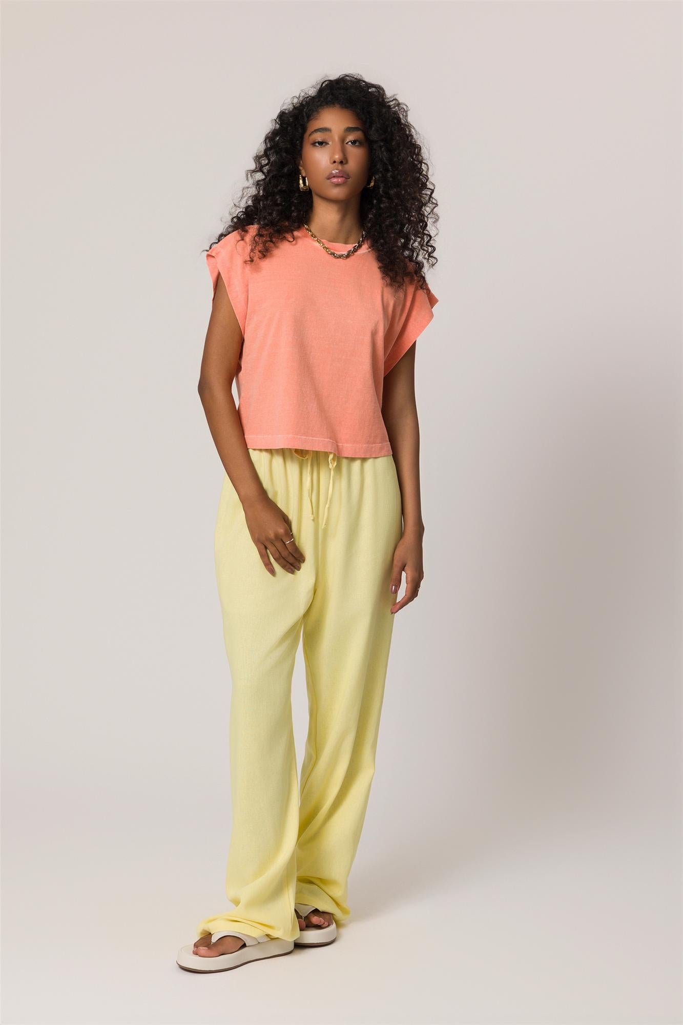 T-Shirt em Meia Malha Estonada