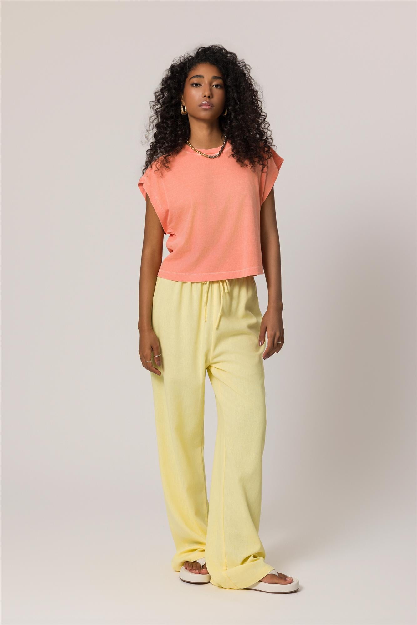 T-Shirt em Meia Malha Estonada