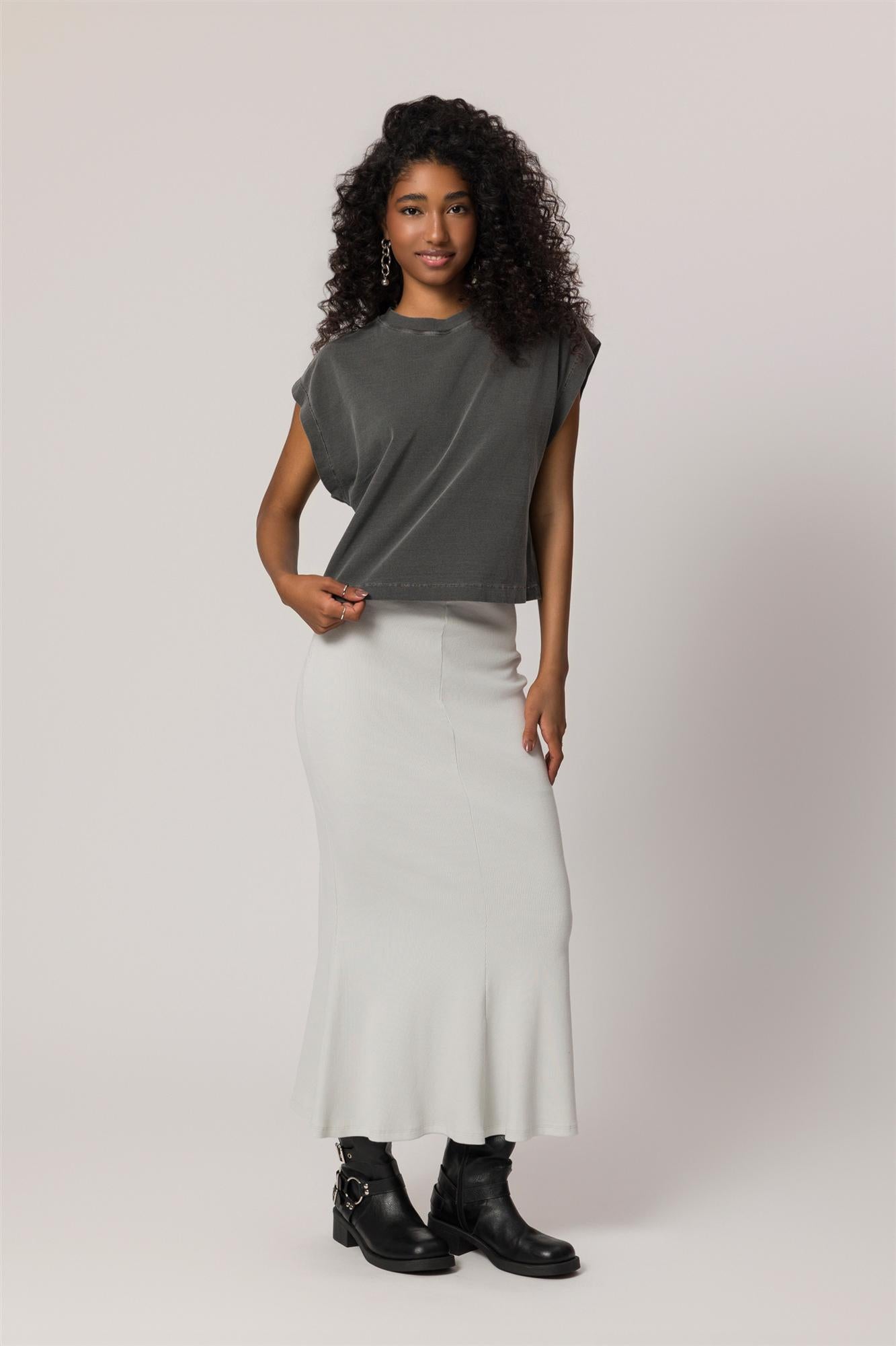 T-Shirt em Meia Malha Estonada