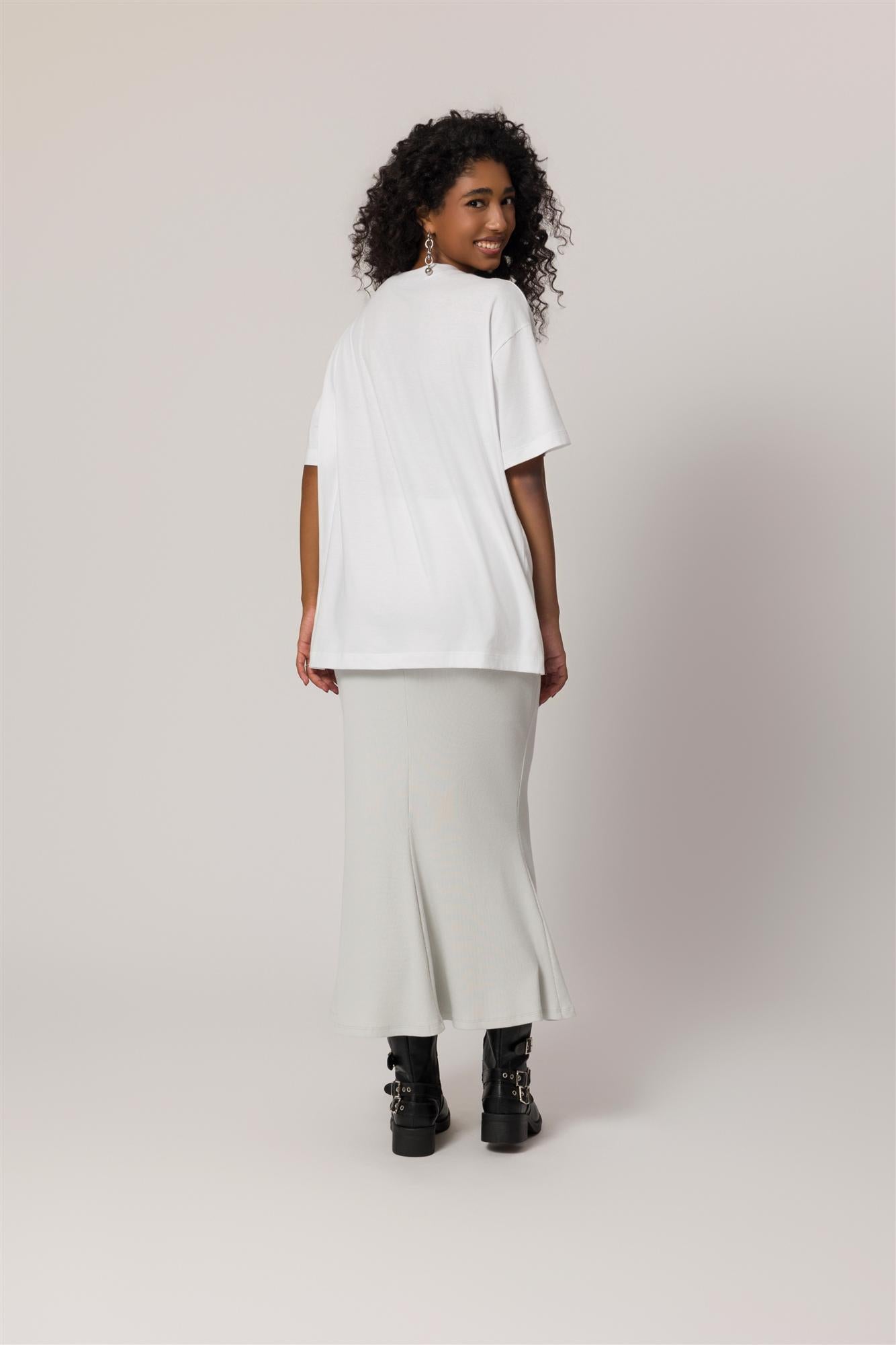 T-Shirt Oversized em Meia Malha