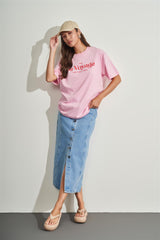 T-Shirt Oversized em Meia Malha