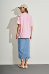 T-Shirt Oversized em Meia Malha