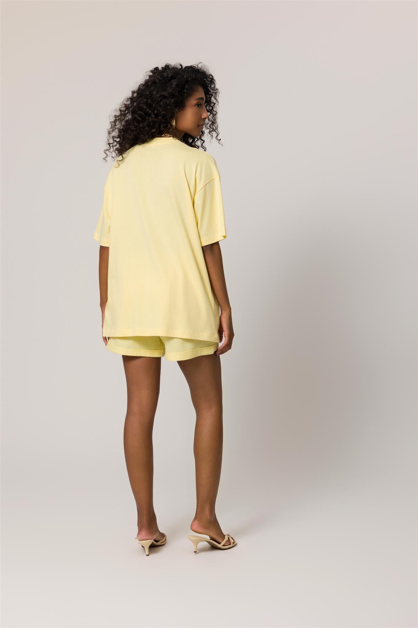 T-Shirt Oversized em Meia Malha