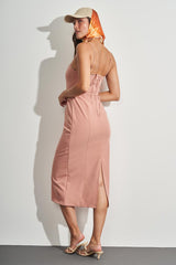 Vestido Maxi Midi de Alça em Alfaiataria Comfy