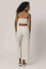 Calça Reta Cropped em Alfaiataria Comfy